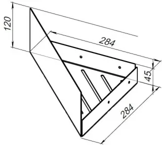 Полка угловая Aquanet Магнум 302225 28 см чёрный матовый